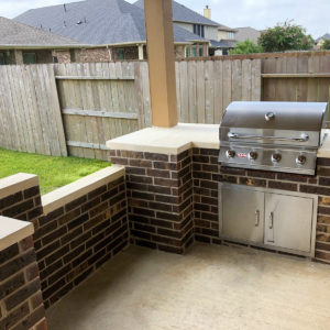 An outdoor grilling station
